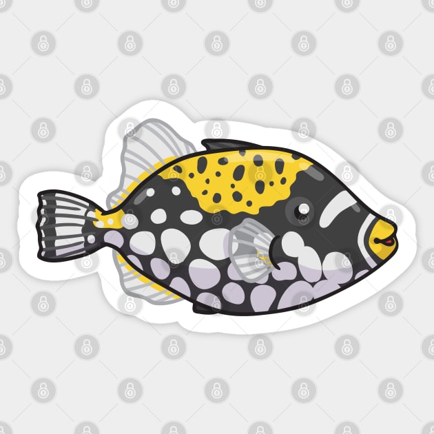 Clown Triggerfish Sticker by bytesizetreasure